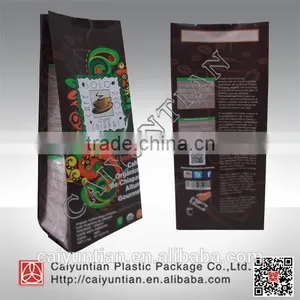 Aluminum Tin Tie Tea Bags With Window/valve Custom Stand up Pouch Quad-sealing Stand up Bag thumbnail-1