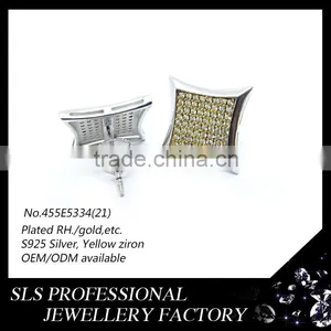 Silver Designer Jewelry Wholesale New Model Width 8*8mm Hip Hop Earrings for Men thumbnail-3