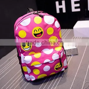 Emoji qq Smile Face Canvas Daypack Backpack Cool Cute Emoji Backpack Cool Kids School Backpack thumbnail-2