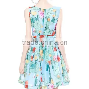 2014 New Product Trendy Women Sleeveless Silk Dress (stock) thumbnail-6
