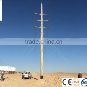 Hot Dip Galvanized 66kv Transmission Line Steel Pole Tower thumbnail-1