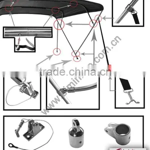 Uv Resisitant 4 Bow Stainless Steel Tubes Sunbrella Bimini Top thumbnail-2