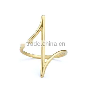 High Polish and Light Weight Yellow Gold Plated Pointed Ring Low Price thumbnail-2