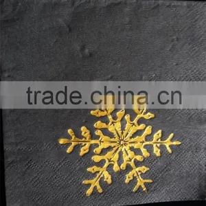 100% Virgin Wood Pulp Dyeing Paper Napkins Printed Gold Foil Logo thumbnail-2