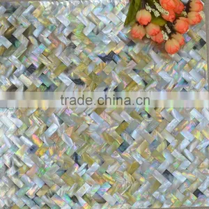 Herringbone Brownlip Sea Mother of Pearl, Mosaic Panel,bathroom Wall Tile thumbnail-1