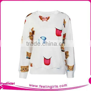Good Quality & Reasonable Price Emoji Digital White Print Hoody thumbnail-2