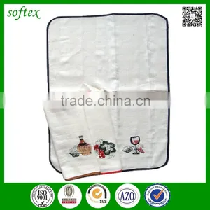China Wholesale White Cute Professional Kitchen Tea Towels for Embroidery thumbnail-1