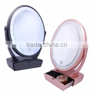 Double Side 5X Magnifying Desktop LED Lighted Makeup Vanity Mirror thumbnail-3