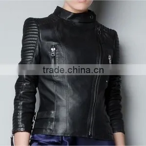 Ladies pu Leather Jacket in Apparel Stocks,2014 Ladies pu Leather Jacket in Apparel Stocks thumbnail-3