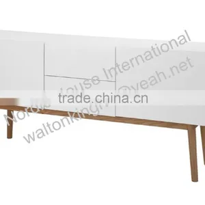 Scandinavian and Contemporary Credenza Modern Oak Matt Paint TV Stand Quality Choice thumbnail-2