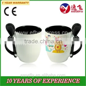 11oz Dual Color Inserted Spoon Cup, Sublimation Coffee Mug, Sublimation Milk Mug thumbnail-3