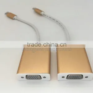 80 Centigrade VW-1 130mm Long UL Cable USB Type C to VGA Adapter With Metal Casing thumbnail-2