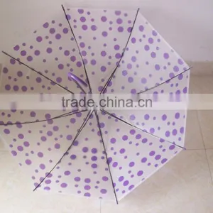 2016 Custom Wholesale Rain Promotional Best Selling Transparent Poe Umbrella thumbnail-3