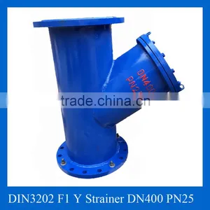 DIN3202 F1 PN25 Ductile Iron Flanged Y Type Strainer DN400 thumbnail-1