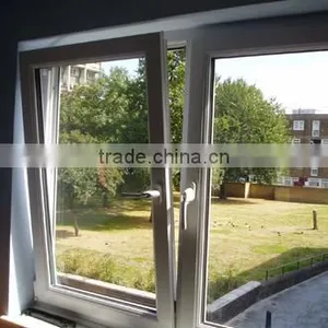High Quality Low e Glass Upvc Tilt and Turn Window Decoreated With Grill Blind China Upvc Window Manufacture Company thumbnail-1