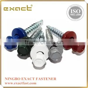 Colored Hex Painted Head Self Drilling Screws With Rubber Washer Roofing Screw With Washer Rubber thumbnail-1