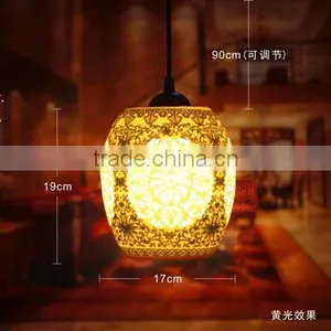 Vintage LED Pendant Light Blue White Porcelain Ceramic Loft Coffee Bar Restaurant Kitchen Lights thumbnail-6