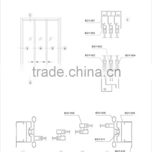 BGY Bathroom Door Series Aluminum Profile for Bathroom thumbnail-1