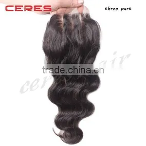 Ceres Hair 130% Density Middle Part u Part Body Wave Virgin Hair Bundles With Free Parting Lace Closure Quality Choice thumbnail-2