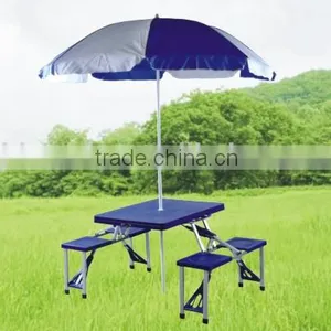 Outdoor Foldable Camping Table Picnic Table Beach Table With Beach Umbrella thumbnail-1