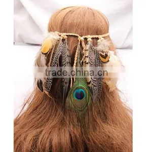 Tribe Feather Beads Headbands Headdress Carnival Headpieces Waistband Hairband thumbnail-2