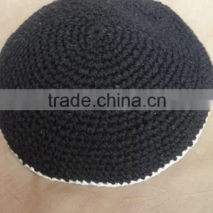 Hand Made Knitted Kippot/judaica Kippah / Ceremonial Kippahs Yarmulka Cap Crocheted Kippah thumbnail-5