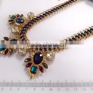 Roman Greek Glass Flower Necklace Statement Necklaces thumbnail-1