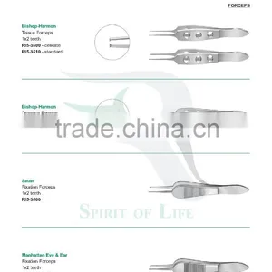 Bishop-Harmon Tissue Forceps, Bishop-Harmon Dressing Forceps Criss-cross Serrated Tips, Sauer Fixation, Manhattan Forceps thumbnail-1
