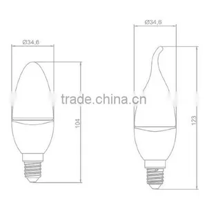TIWIN TUV GS CE ROHS E14 300lm 4W Led Candle Light Bulb thumbnail-4