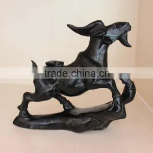Natural Rock Black Obsidian Crystal Carving Sheep thumbnail-1