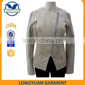 European Style Fashion Material Hot Sale Breathable Suede Leather pu Leather Jacket for Woman 2016 thumbnail-1