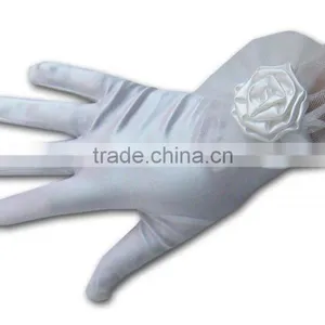 2016 Fashion Coral Rose Design Satin Gloves thumbnail-1