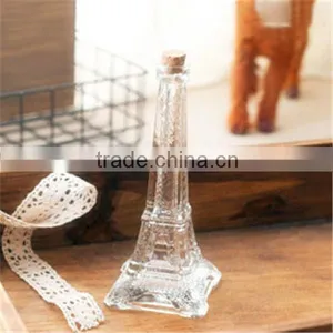 150ml Clear Glass Art Deco Eiffel Tower Perfume Bottles With Cork Caps thumbnail-1