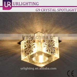 G9 Square Crystal Down Light /spotlight With Gold Pattern thumbnail-1