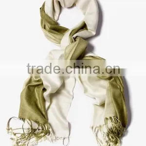 Green Acrylic Gradient Rainbow Viscose Pashmina Scarf thumbnail-1