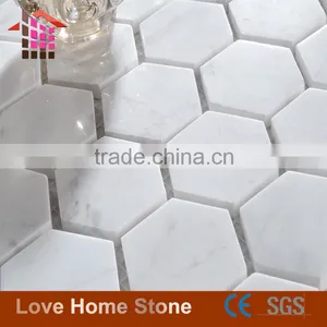 New Products 2016 Carrara White Marble Mosaic Tile With Low Price thumbnail-3