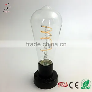 New Curly Filament LED Lamp ST64 Clear Glass Decorative Led Lights Bulb thumbnail-1