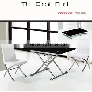 Space Saving Foldable Glass Dining Table thumbnail-6