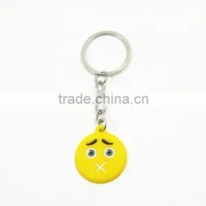 Cheap Custom Cute Cute Face Advertising Key Ring/ Soft PVC Funny Face Promotion Keychain thumbnail-2