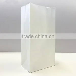 Flat White Kraft Paper Bag Square Bottom for Food Packaging thumbnail-3