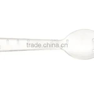 CH-S4 Hot Sale PS Material Disposable Transparent Three Teeth Crystal Fork for Ice Cream Pudding thumbnail-1