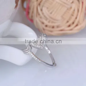 Romantic Cupid's Love Arrow Open Ended Ring With Zircon Silver thumbnail-3