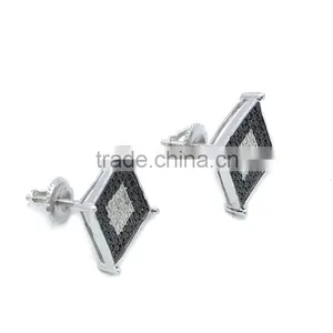 925 Silver Jewelry Wholesale Micro Pave Setting Cubic Zircon Stud Earrings thumbnail-2
