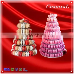 Clear and Black Macaron Box Cookies Boxes 1-10 Layers 237 Macarons Diplay Tower Plastic Stand Packaging thumbnail-2