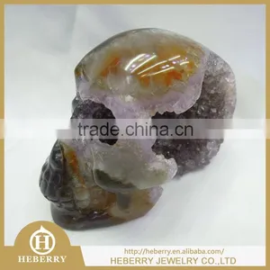 Wholesale Hot Large Siza Clear Quartz Rock Crystal Skulls,hand Carved Crystal Skulls for Crafts thumbnail-1