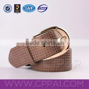 Square Wave Point Embossing on Leather Belt Strap thumbnail-1
