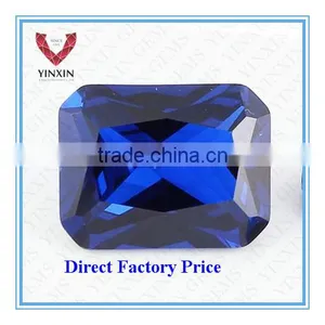 Brilliant Synthetic Sapphire #34 Baguette Shape Princess Cut With Corner 8X6mm Blue Sapphire thumbnail-1