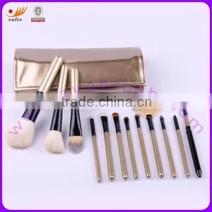 12pcs Real Hair and Nylon Hair Wooden Handle Travel Cosmetic Brush Set With Case thumbnail-1