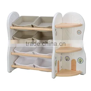 Children's Bookcase Kids Plastic Toy Storage Shelf thumbnail-2