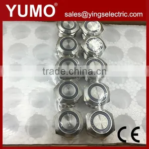 19mm LA19-AJS11EW12VS Metal Push Button Stainless Steel thumbnail-1